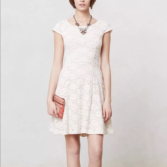 Anthro Maeve Floral Eyelet Lace Fit Flare Dress - Picture 3 of 16